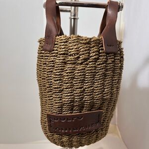 Adolfo Dominguez Small Basket with Double Leather Handles Bag